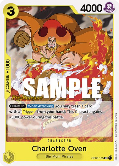 Charlotte Oven #OP03-105 Pillars of Strength Pre-Release Cards