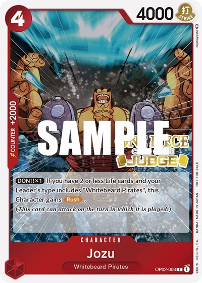 Jozu (Judge) #OP02-008 One Piece Promotion Cards