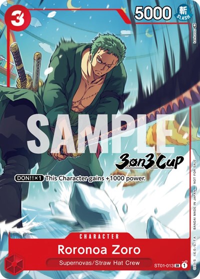 Roronoa Zoro (3-on-3 Cup) [Participant] #ST01-013 One Piece Promotion Cards