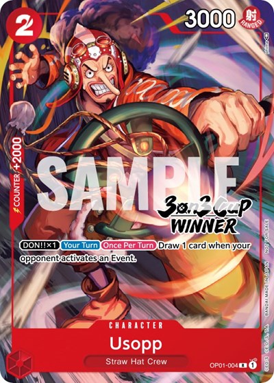 Usopp (3-on-3 Cup) [Winner] #OP01-004 One Piece Promotion Cards