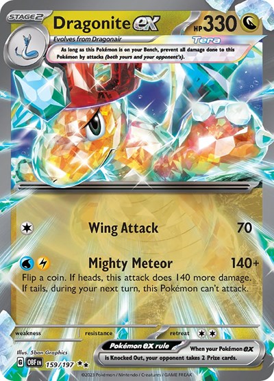 Dragonite ex #159 Obsidian Flames