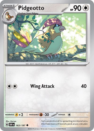 Pidgeotto #163 Obsidian Flames