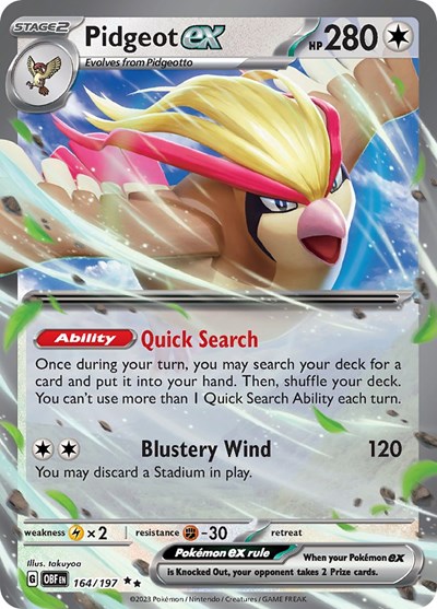 Pidgeot ex #164 Obsidian Flames