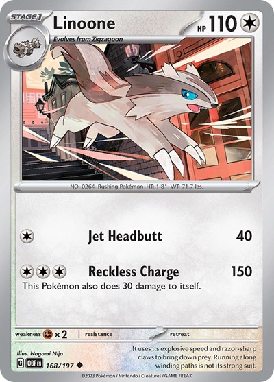 Linoone #168 Obsidian Flames