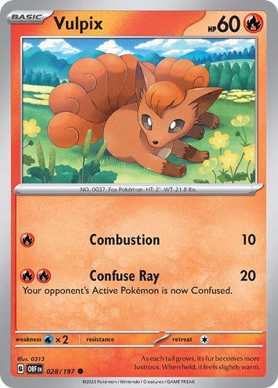 Vulpix #28 Obsidian Flames