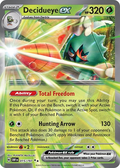Decidueye ex #15 Obsidian Flames