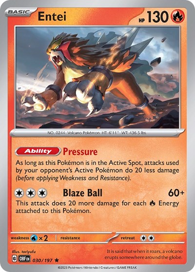 Entei #30 Obsidian Flames