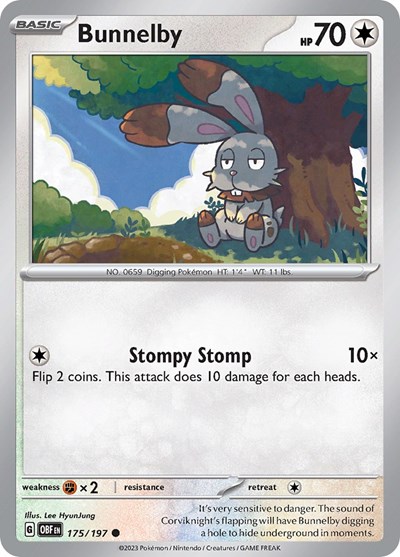 Bunnelby #175 Obsidian Flames
