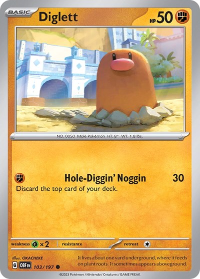 Diglett #103 Obsidian Flames