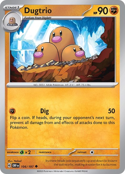 Dugtrio #104 Obsidian Flames