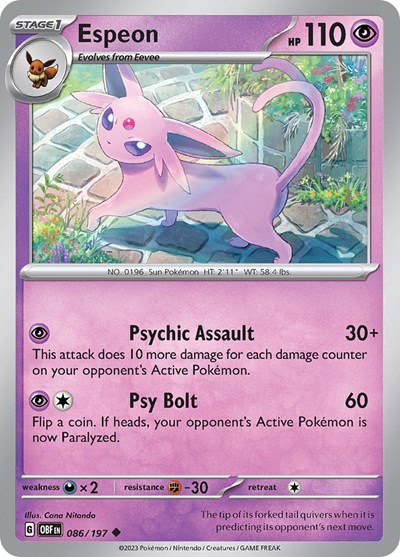 Espeon #86 Obsidian Flames