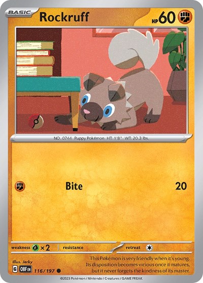 Rockruff #116 Obsidian Flames