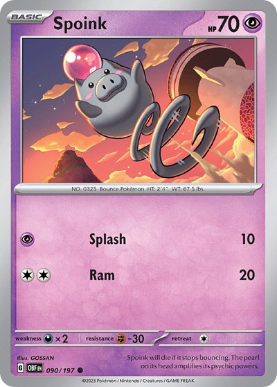 Spoink #90 Obsidian Flames