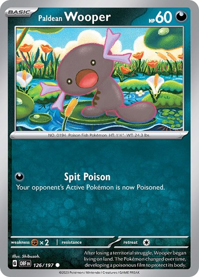 Paldean Wooper #126 Obsidian Flames
