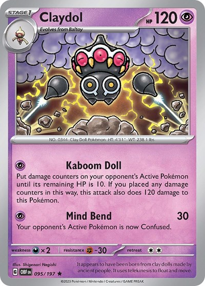 Claydol #95 Obsidian Flames