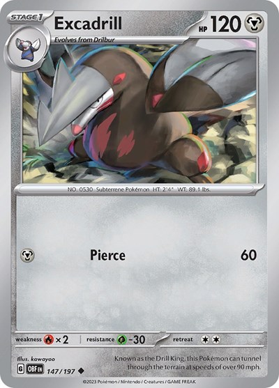 Excadrill #147 Obsidian Flames