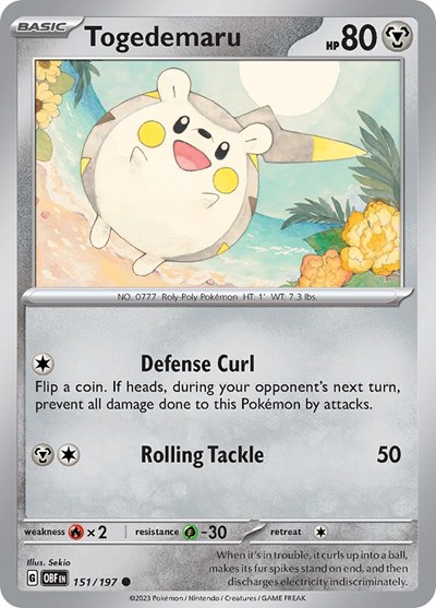 Togedemaru #151 Obsidian Flames