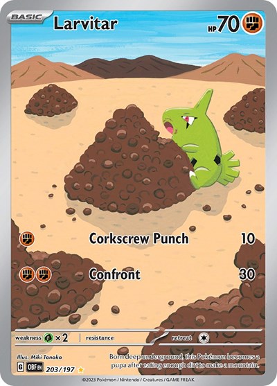 Larvitar #203 Obsidian Flames