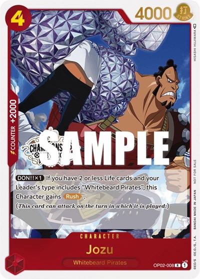 Jozu (Store Championship Participation Pack Vol. 2) #OP02-008 One Piece Promotion Cards