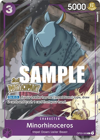 Minorhinoceros (Online Regional 2023) [Participant] #OP03-069 One Piece Promotion Cards