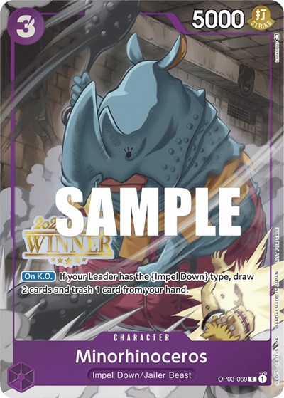 Minorhinoceros (Online Regional 2023) [Winner] #OP03-069 One Piece Promotion Cards