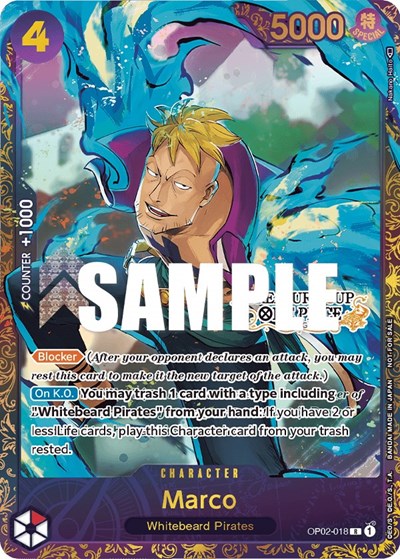 Marco (Treasure Cup) #OP02-018 One Piece Promotion Cards