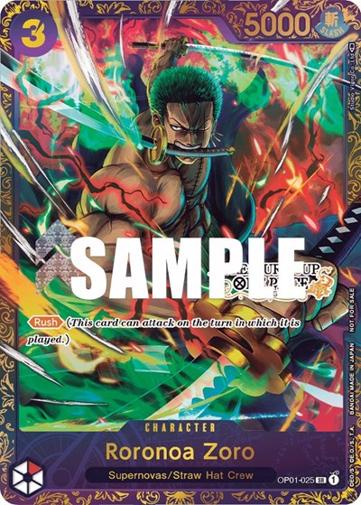 Roronoa Zoro - OP01-025 (Treasure Cup) #OP01-025 One Piece Promotion Cards