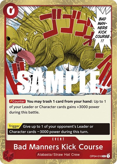 Bad Manners Kick Course #OP04-016 Kingdoms of Intrigue