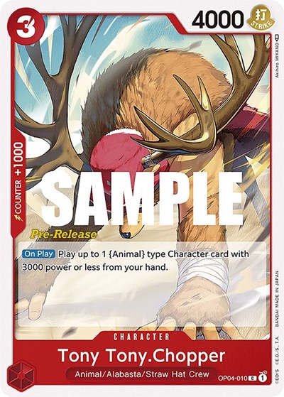 Tony Tony.Chopper #OP04-010 Kingdoms of Intrigue Pre-Release Cards