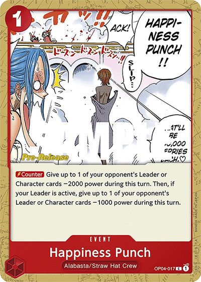 Happiness Punch #OP04-017 Kingdoms of Intrigue Pre-Release Cards