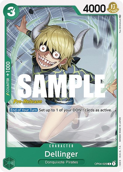 Dellinger #OP04-029 Kingdoms of Intrigue Pre-Release Cards