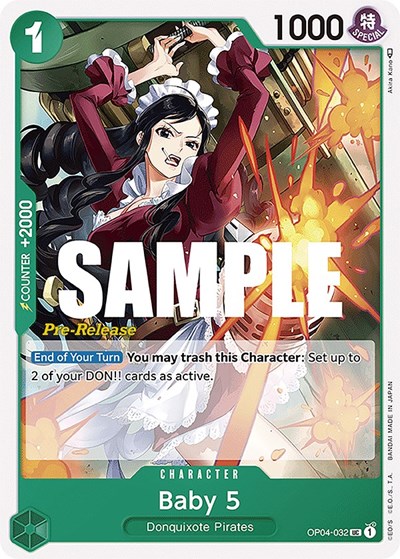 Baby 5 #OP04-032 Kingdoms of Intrigue Pre-Release Cards