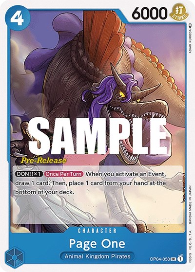 Page One #OP04-053 Kingdoms of Intrigue Pre-Release Cards