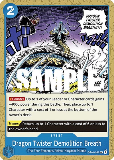Dragon Twister Demolition Breath #OP04-057 Kingdoms of Intrigue Pre-Release Cards