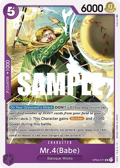 Mr.4 (Babe) #OP04-071 Kingdoms of Intrigue Pre-Release Cards