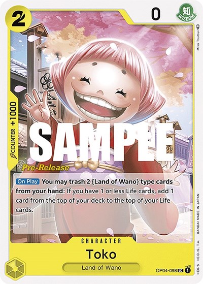 Toko #OP04-098 Kingdoms of Intrigue Pre-Release Cards