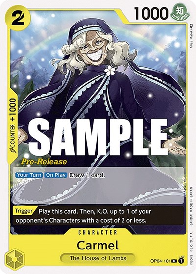 Carmel #OP04-101 Kingdoms of Intrigue Pre-Release Cards