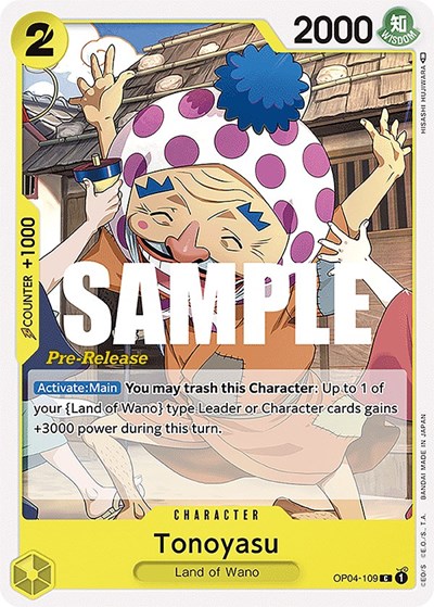 Tonoyasu #OP04-109 Kingdoms of Intrigue Pre-Release Cards