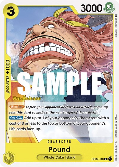 Pound #OP04-110 Kingdoms of Intrigue Pre-Release Cards