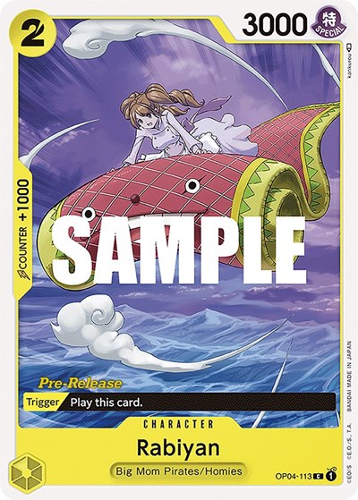 Rabiyan #OP04-113 Kingdoms of Intrigue Pre-Release Cards