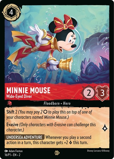 Minnie Mouse - Wide-Eyed Diver #16 Disney Lorcana Promo Cards