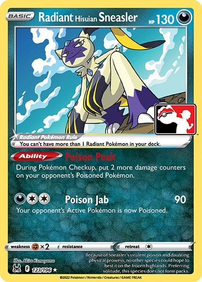 Radiant Hisuian Sneasler #123 Prize Pack Series Cards