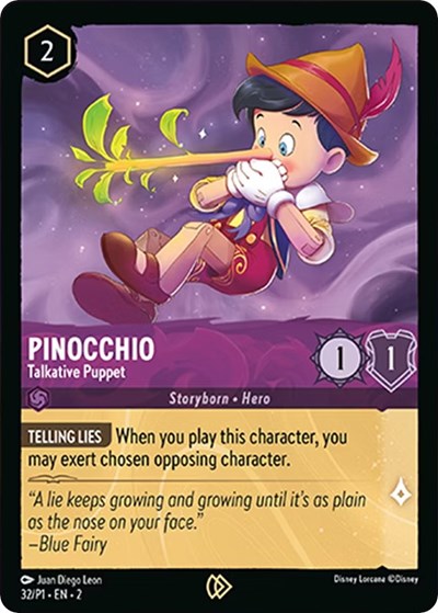 Pinocchio - Talkative Puppet #32 Disney Lorcana Promo Cards