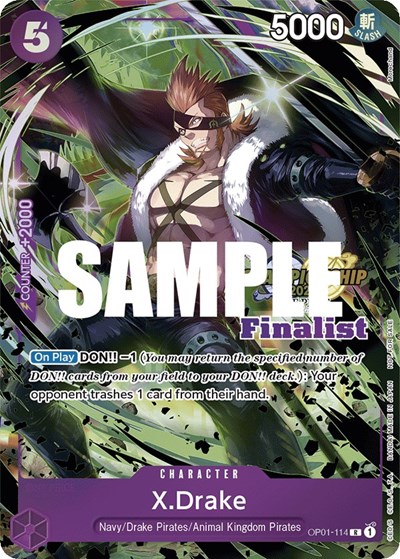 X.Drake (CS 2023 Top Players Pack) [Finalist] #OP01-114 One Piece Promotion Cards