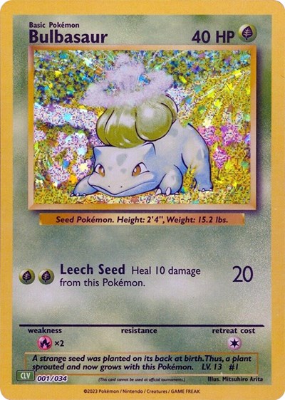 Bulbasaur #1 Trading Card Game Classic