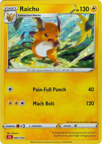 Raichu #9 Trading Card Game Classic