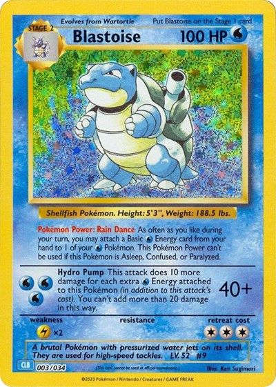 Blastoise #3 Trading Card Game Classic