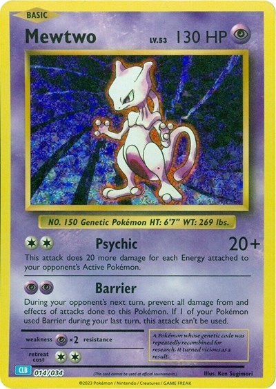 Mewtwo #14 Trading Card Game Classic