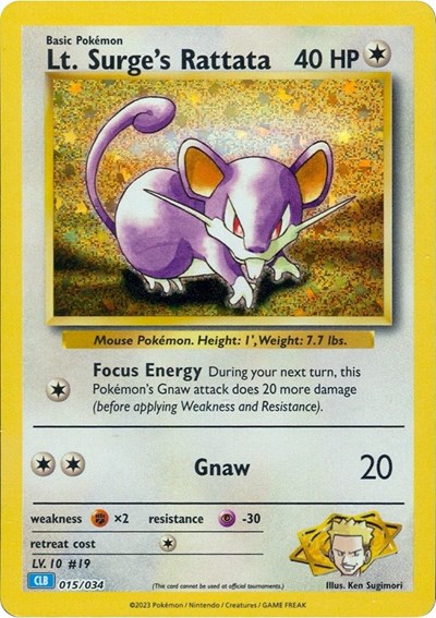 Lt. Surge's Rattata #15 Trading Card Game Classic