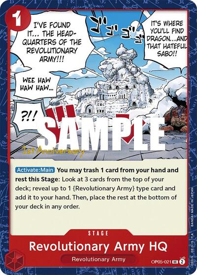Revolutionary Army HQ #OP05-021 Awakening of the New Era: 1st Anniversary Tournament Cards